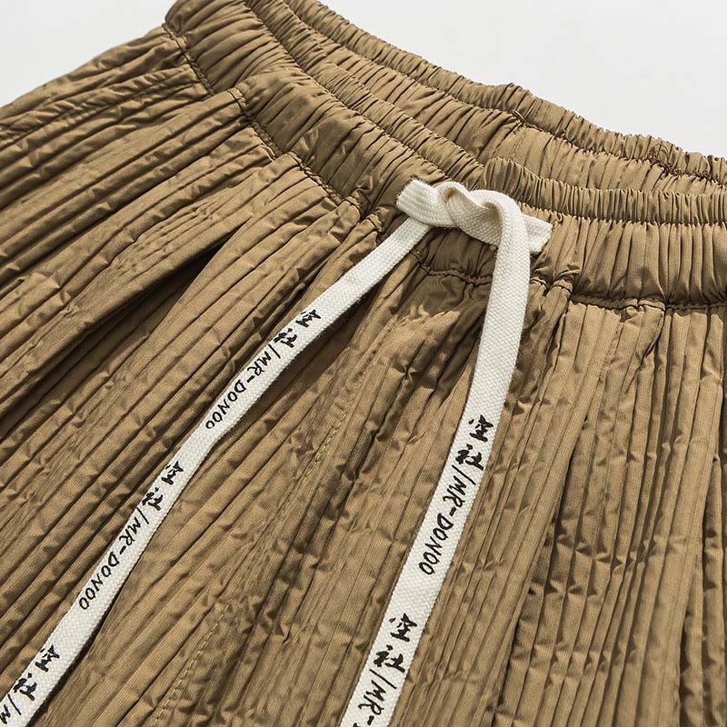 Pantaloni harem da uomo alla caviglia con coulisse e tasche, tinta unita , Buddha Stones Fall - image 21