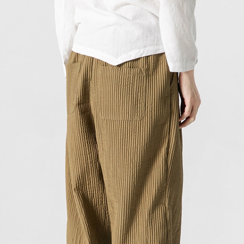 Pantaloni harem da uomo alla caviglia con coulisse e tasche, tinta unita , Buddha Stones Fall - image 19