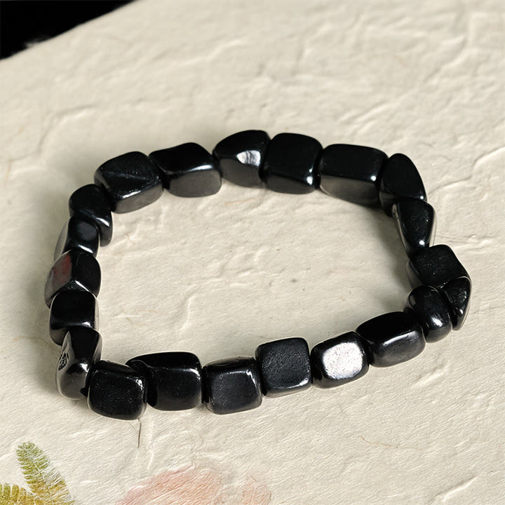 Braccialetto di perline di protezione in pietra di shungite naturale autentica Buddha Stones da 8 mm - image 1