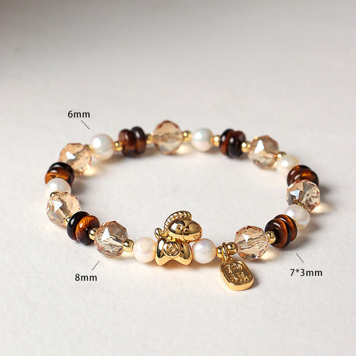 Braccialetto Buddha Stones Tiger Eye Ice Ossidiana Pearl Year of the Horse Lucky Fortune Prosperity - image 19