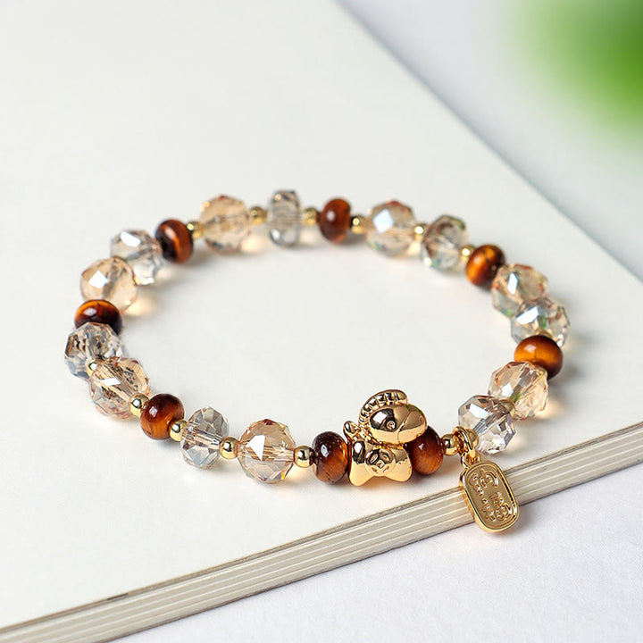 Braccialetto Buddha Stones Tiger Eye Ice Ossidiana Pearl Year of the Horse Lucky Fortune Prosperity - image 16