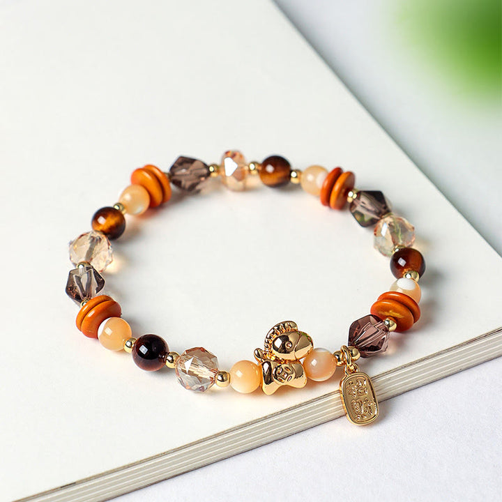 Braccialetto Buddha Stones Tiger Eye Ice Ossidiana Pearl Year of the Horse Lucky Fortune Prosperity - image 9