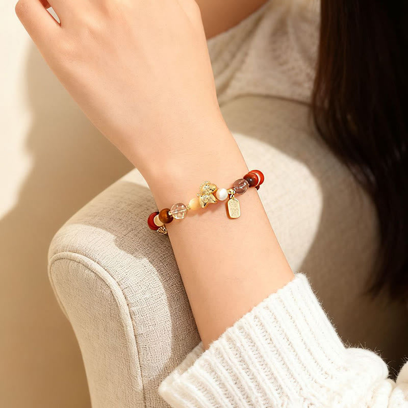 Braccialetto Buddha Stones Tiger Eye Ice Ossidiana Pearl Year of the Horse Lucky Fortune Prosperity - image 20