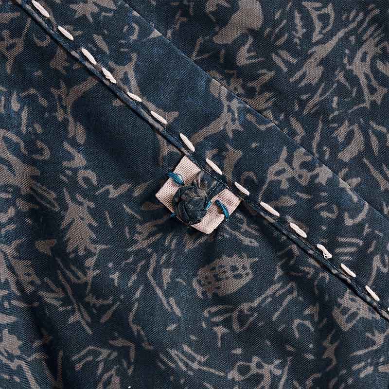 Camicia da donna a maniche lunghe con scollo a V e motivo floreale stampato Buddha Stones Spring - image 19