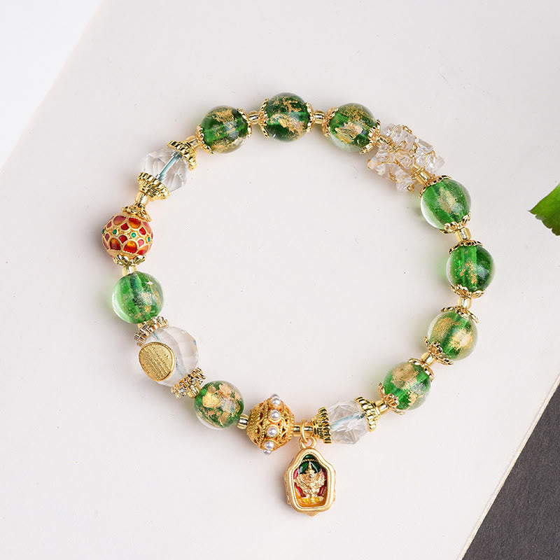 Bracciale Buddha Stones Liuli Glass 925 Sterling Silver Copper Keep Away Evil Spirits - image 2