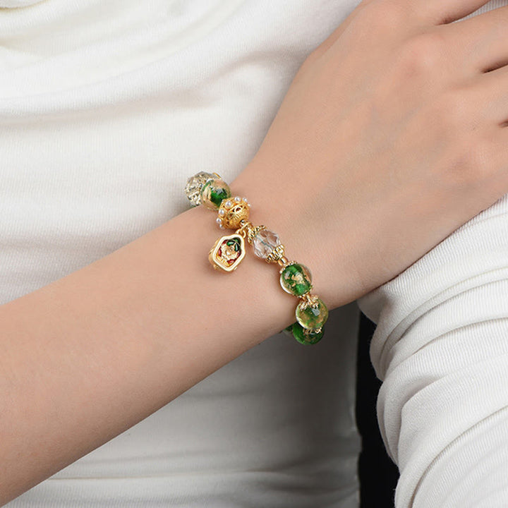 Bracciale Buddha Stones Liuli Glass 925 Sterling Silver Copper Keep Away Evil Spirits - image 4