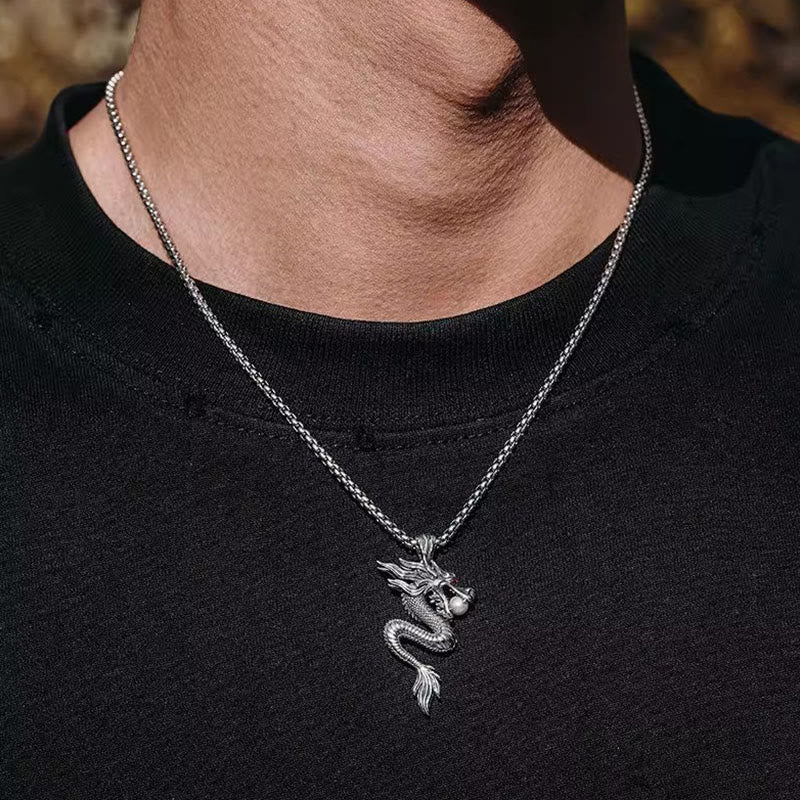 Collana con ciondolo in rame con Buddha Stones drago, simbolo di equilibrio e fortuna - image 4