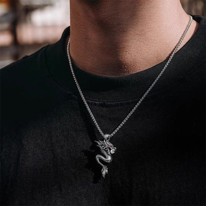 Collana con ciondolo in rame con Buddha Stones drago, simbolo di equilibrio e fortuna - image 3
