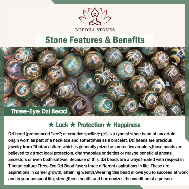 Buddha Stones Tibetano 108 Perle Bodhi Seed Tre Occhi Dzi Perla di Auspicio Mala - image 2