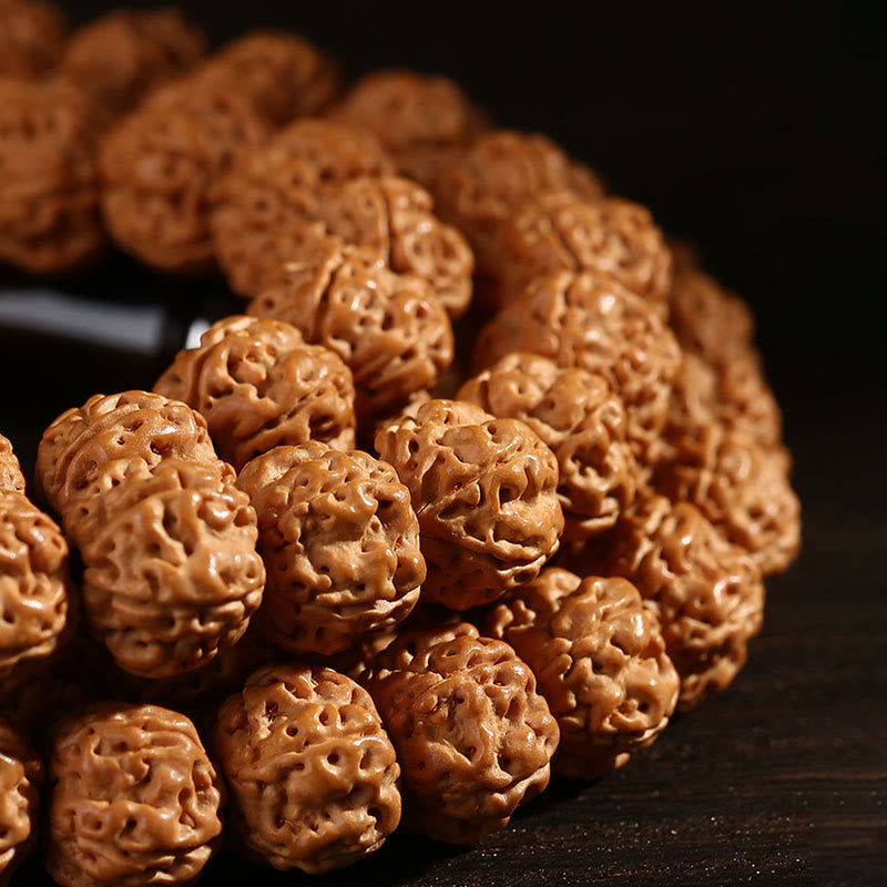 Buddha Stones Tibetano 108 Perle Bodhi Seed Tre Occhi Dzi Perla di Auspicio Mala - image 20