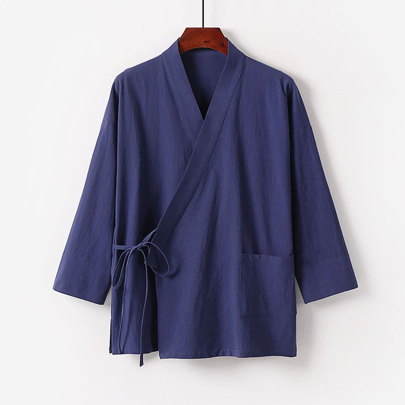 Set di 2 pezzi di kimono in cotone con lacci, pantaloni larghi alla caviglia e tasche, da meditazione per uomo, Buddha Stones - image 10