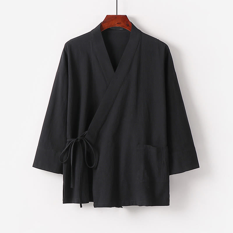 Set di 2 pezzi di kimono in cotone con lacci, pantaloni larghi alla caviglia e tasche, da meditazione per uomo, Buddha Stones - image 6