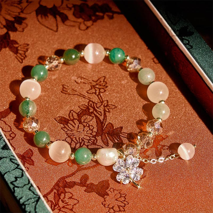 Bracciale con bilanciere in quarzo rutilato, ametista, citrino, quadrifoglio e quarzo fragola verde Buddha Stones - Quarzo verde fragola (circonferenza del polso: 15-17 cm) - image 13