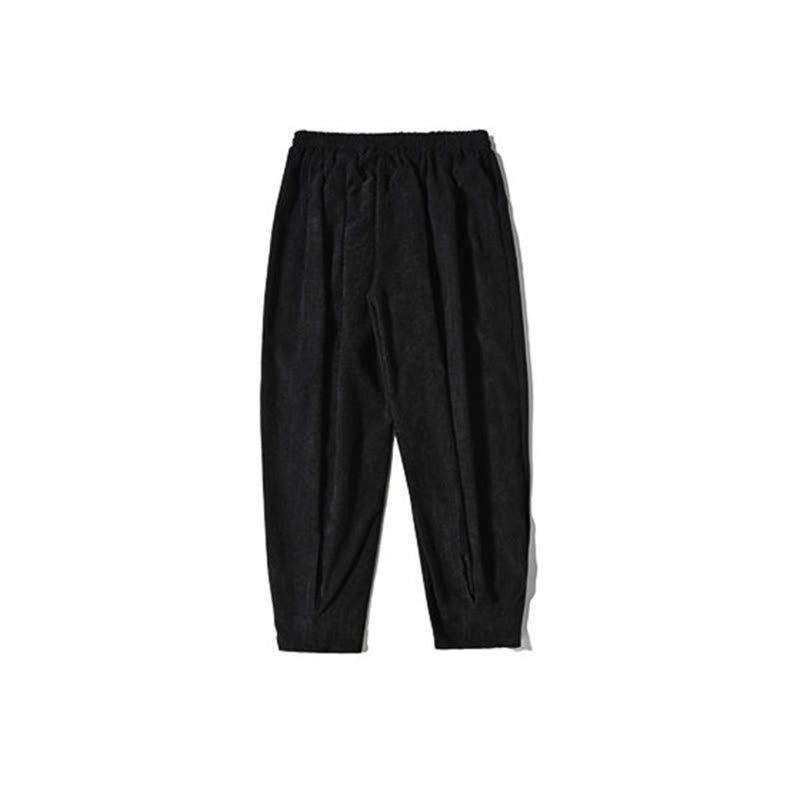 Pantaloni harem da uomo in velluto a coste con fodera in pile, stile retrò, con tasche, modello Buddha Stones - image 46