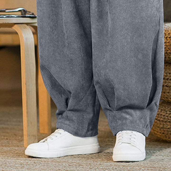 Pantaloni harem da uomo in velluto a coste con fodera in pile, stile retrò, con tasche, modello Buddha Stones - image 24