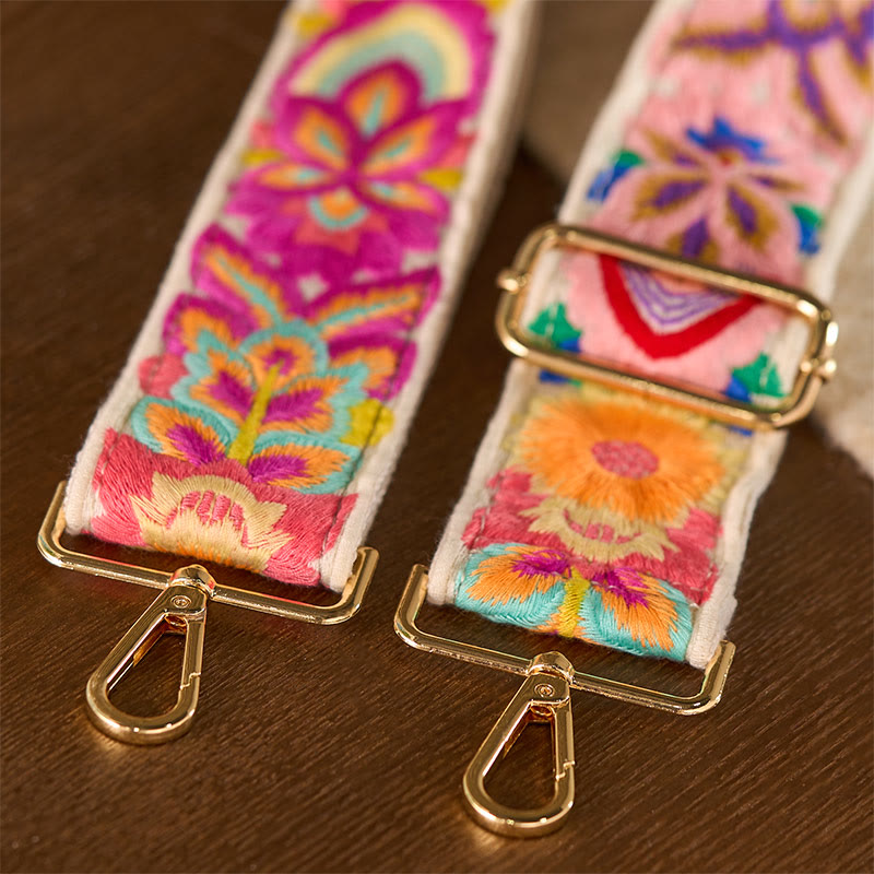 Borse a tracolla regolabili con ricami floreali multicolori Buddha Stones - image 15