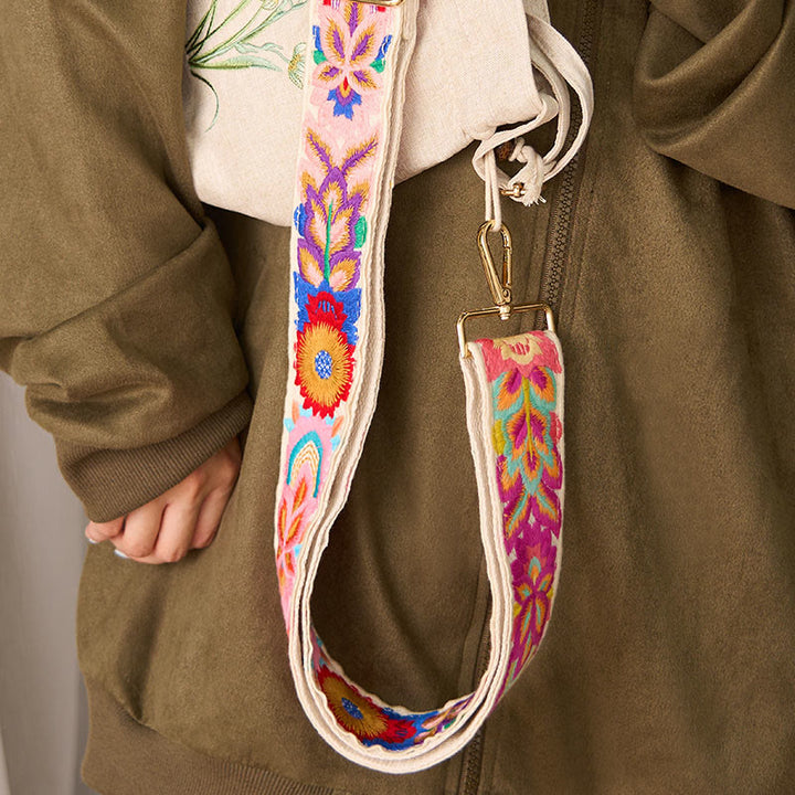 Borse a tracolla regolabili con ricami floreali multicolori Buddha Stones - image 17