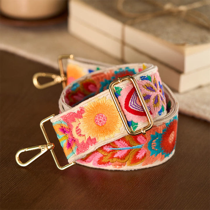 Borse a tracolla regolabili con ricami floreali multicolori Buddha Stones - image 13