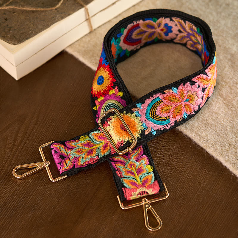 Borse a tracolla regolabili con ricami floreali multicolori Buddha Stones - image 3