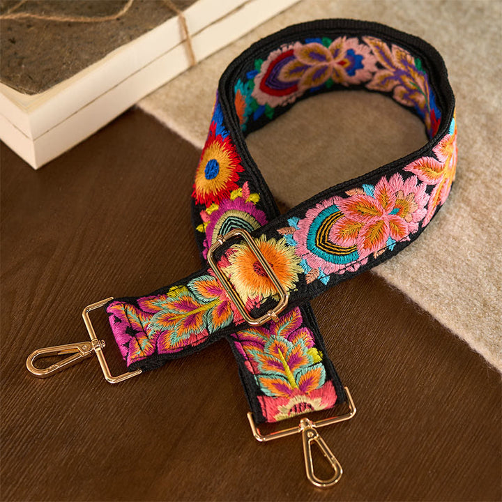 Borse a tracolla regolabili con ricami floreali multicolori Buddha Stones - image 3