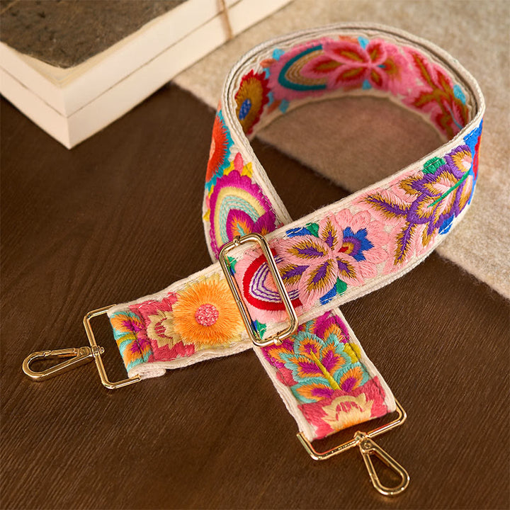 Borse a tracolla regolabili con ricami floreali multicolori Buddha Stones - image 12