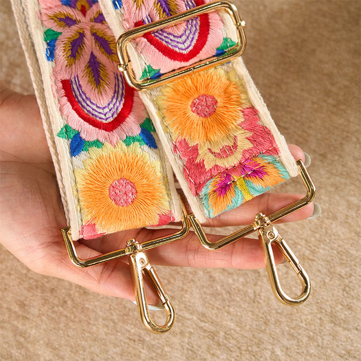Borse a tracolla regolabili con ricami floreali multicolori Buddha Stones - image 16