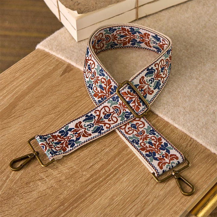 Borse a tracolla regolabili con ricami geometrici, motivo floreale Buddha Stones , per borse a tracolla e borsette di ricambio - Cachi - 75-135 cm*5 cm - image 9
