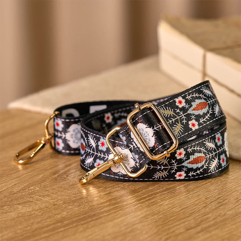 Cinghie di ricambio per borse a tracolla regolabili in jacquard geometrico con fiori boho e pietre Buddha Stones - image 3