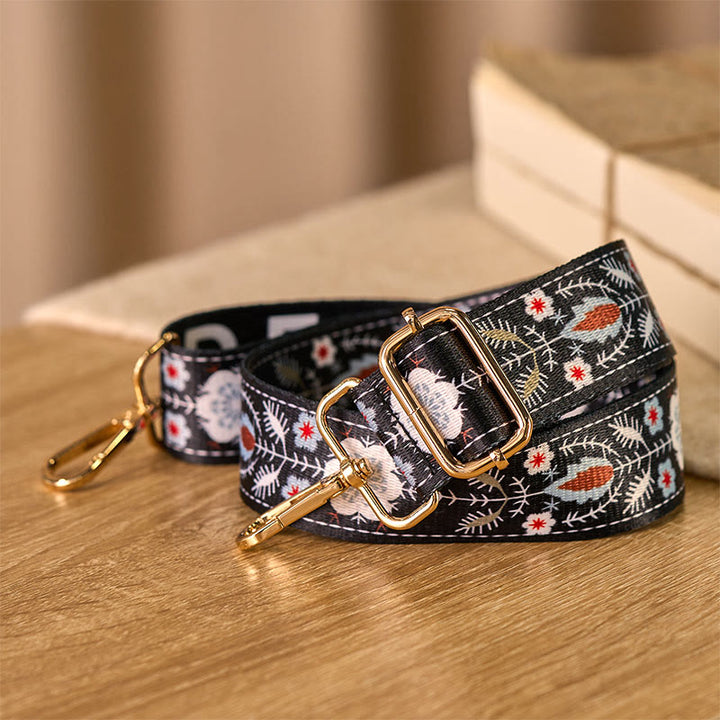 Cinghie di ricambio per borse a tracolla regolabili in jacquard geometrico con fiori boho e pietre Buddha Stones - image 3