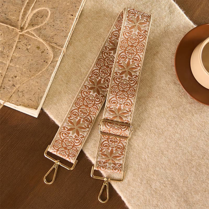 Borse a tracolla regolabili con cinturini di ricambio per borse a tracolla, borsetta con ricami geometrici, borse a tracolla in pietre Buddha Stones, stile bohémien, marrone beige - image 2