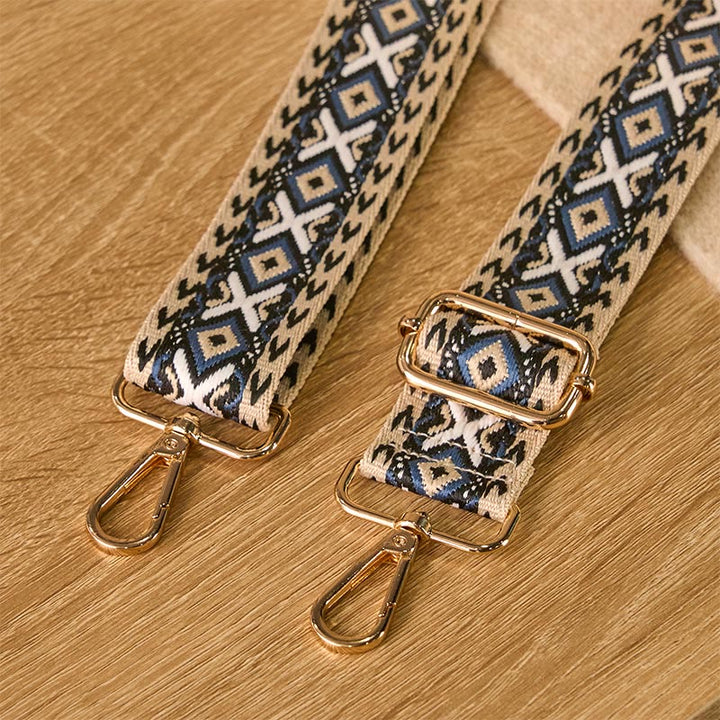 Cinghie di ricambio per borse a tracolla regolabili in jacquard geometrico a righe e rombi boho Buddha Stones - image 4