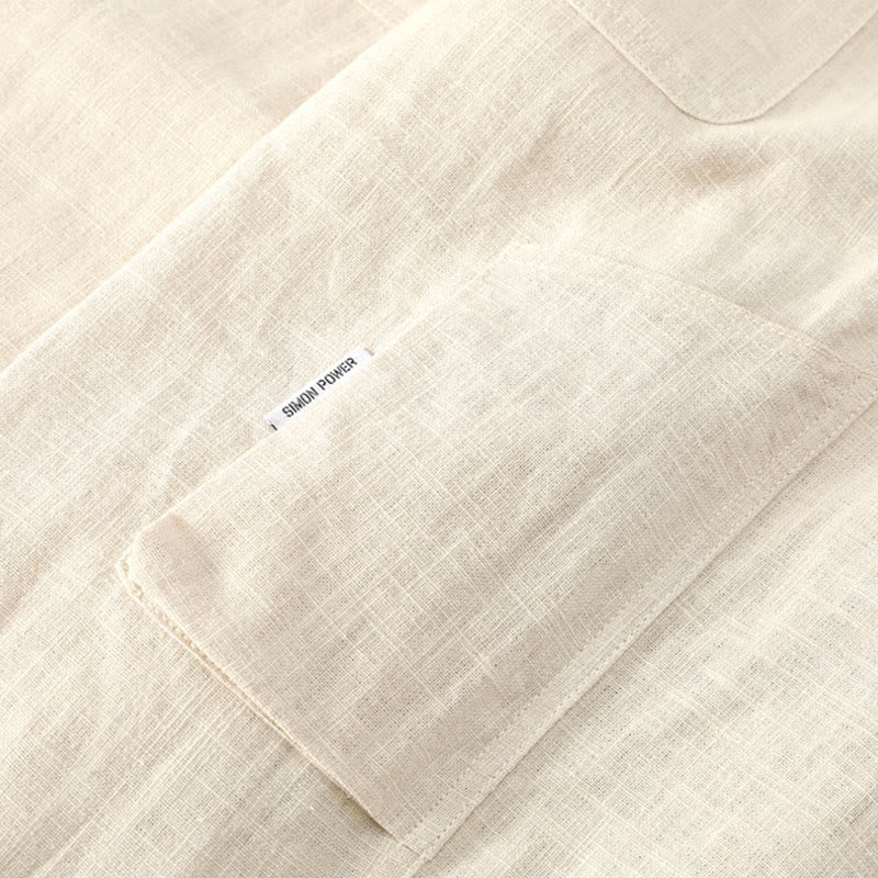 Pantaloni da uomo affusolati con tasche, lunghezza alla caviglia, in lino, cotone e ramiè estivo Buddha Stones - image 6