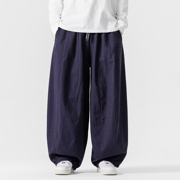 Pantaloni harem da uomo in cotone elasticizzato con tasche, tinta unita, modello Buddha Stones Fall - SteelBlue - US/UK/AU46, EU56 (5XL) - image 31