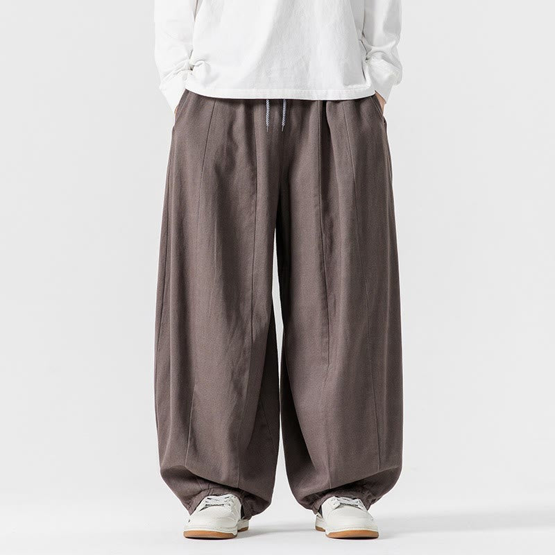 Pantaloni harem da uomo in cotone elasticizzato con tasche, tinta unita, modello Buddha Stones Fall - Grigio scuro - US/UK/AU46, EU56 (5XL) - image 17