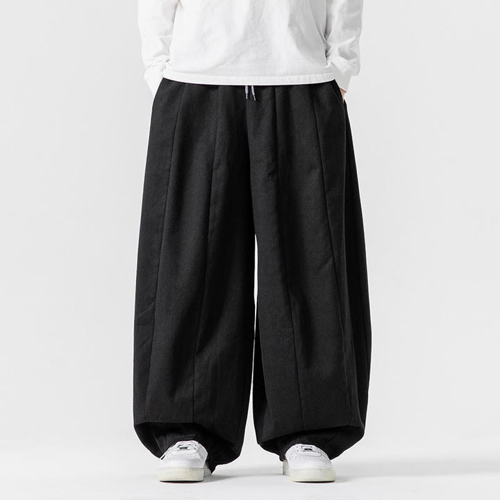 Pantaloni harem da uomo in cotone elasticizzato con tasche, tinta unita, modello Buddha Stones Fall - Nero - US/UK/AU46, EU56 (5XL) - image 39