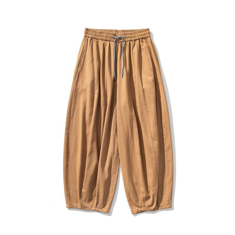 Pantaloni harem da uomo in cotone elasticizzato con tasche, tinta unita, modello Buddha Stones Fall - image 16