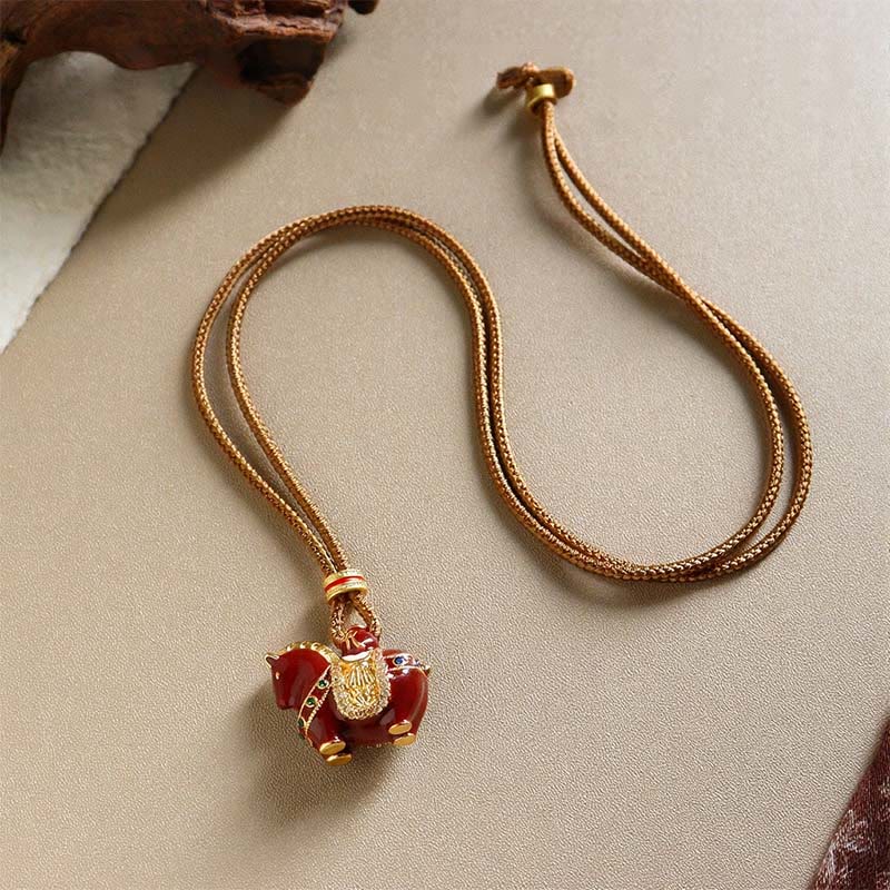 Ciondoli per collana in rame con Buddha Stones dell'anno del cavallo - image 1