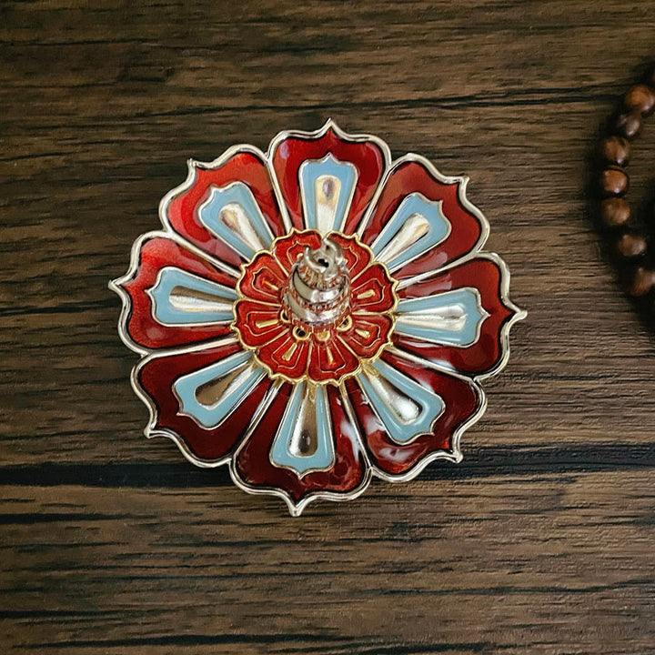 Bruciatore di incenso per la decorazione della casa Buddha Stones loto - Loto rosso (8,8*3,2 cm) - image 0