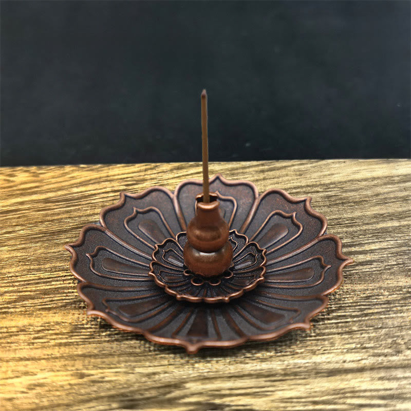 Bruciatore di incenso per la decorazione della casa Buddha Stones loto - Loto marrone (8,8*3,2 cm) - image 2