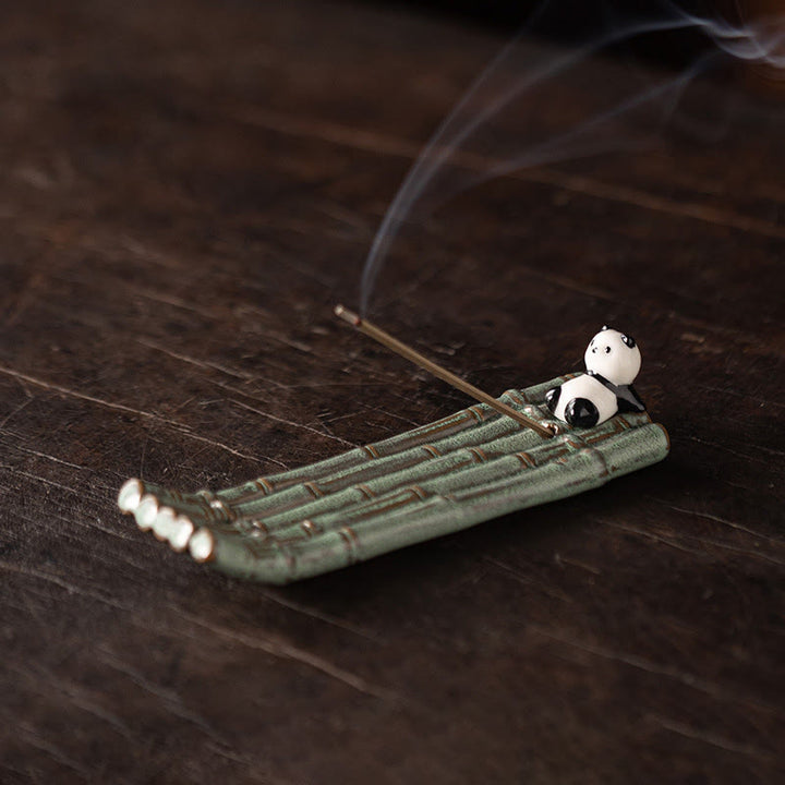 Bruciatore di incenso per la decorazione della casa Buddha Stones panda - Panda sdraiato sulla schiena (13,7*4,2*2,8 cm) - image 10