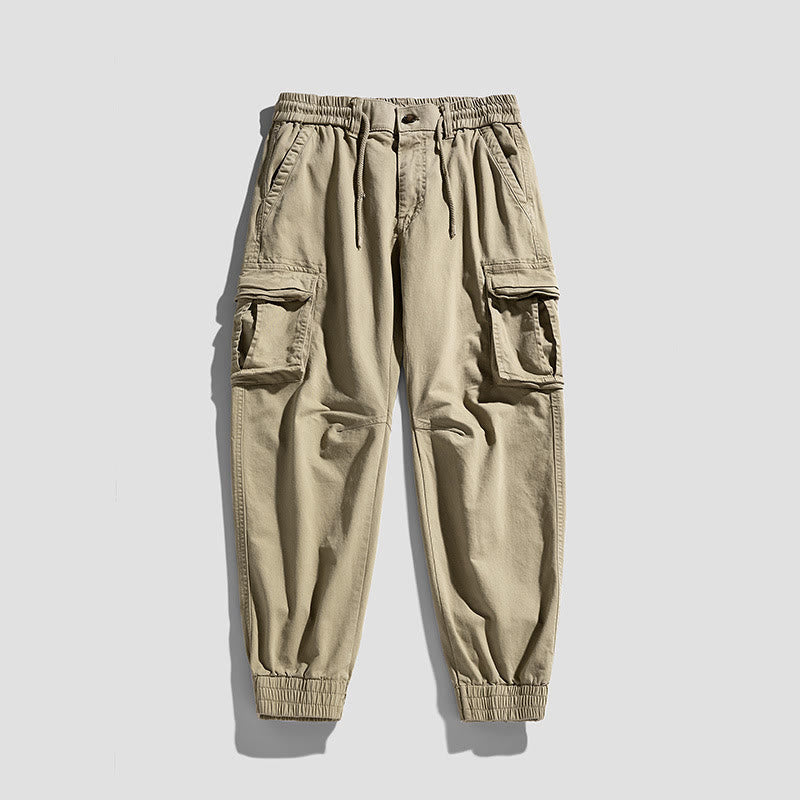 Pantaloni da uomo affusolati con tasche, polsini elastici estivi in ​​cotone Buddha Stones - image 3