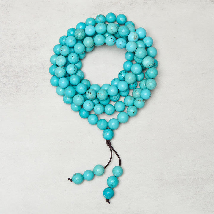 Mala di equilibrio della saggezza Buddha Stones 108 perle turchesi - image 1