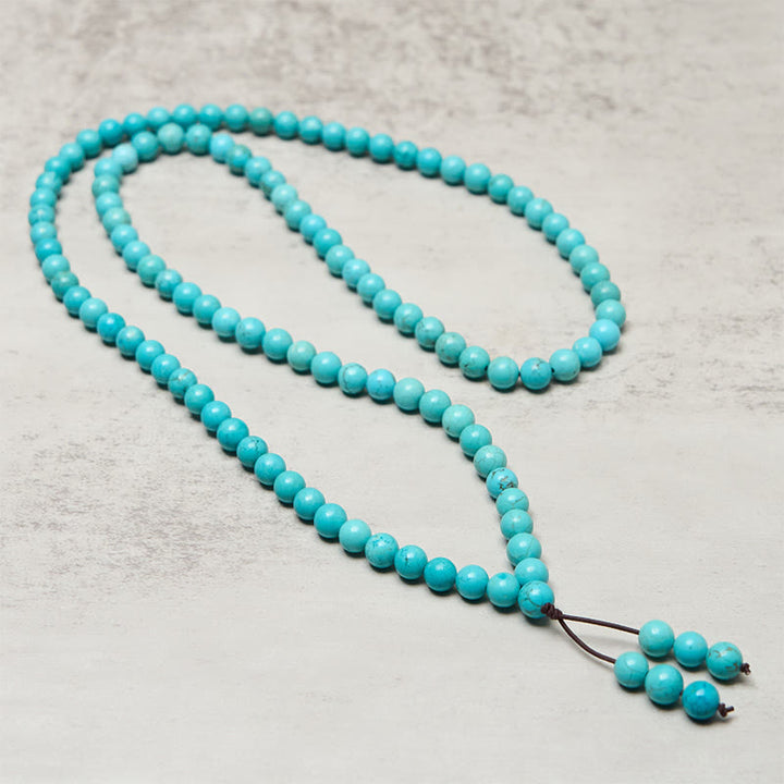 Mala di equilibrio della saggezza Buddha Stones 108 perle turchesi - image 3