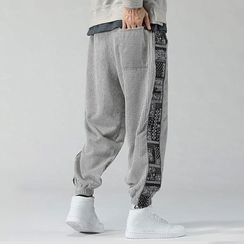 Pantaloni da uomo in velluto a coste con tasche, gamba dritta, lunghezza caviglia, motivo paisley, modello Buddha Stones Fall Solid - image 16