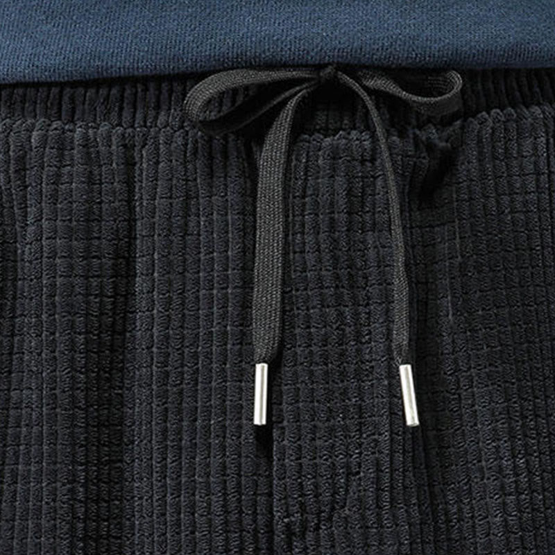 Pantaloni da uomo in velluto a coste con tasche, gamba dritta, lunghezza caviglia, motivo paisley, modello Buddha Stones Fall Solid - image 9
