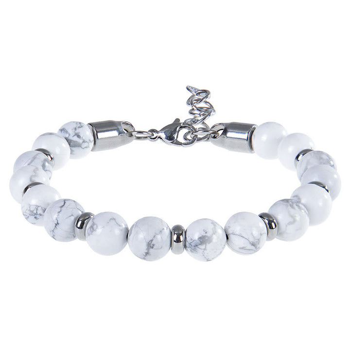 Braccialetto di protezione con perline di pietra naturale di occhio di tigre Buddha Stones - Turchese bianco (circonferenza polso: 17-20 cm) - image 17