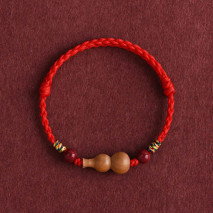 Braccialetto regolabile per la fortuna e la ricchezza, in corda di legno di pesca Buddha Stones - Corda rossa (circonferenza del polso: 15-19 cm) - image 5