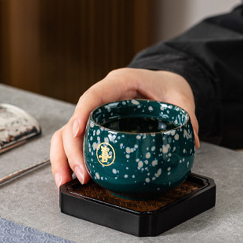 Tazza da tè in ceramica dipinta a mano con motivo Fu Buddha Stones, tazza da tè Kung Fu con scatola regalo - image 5