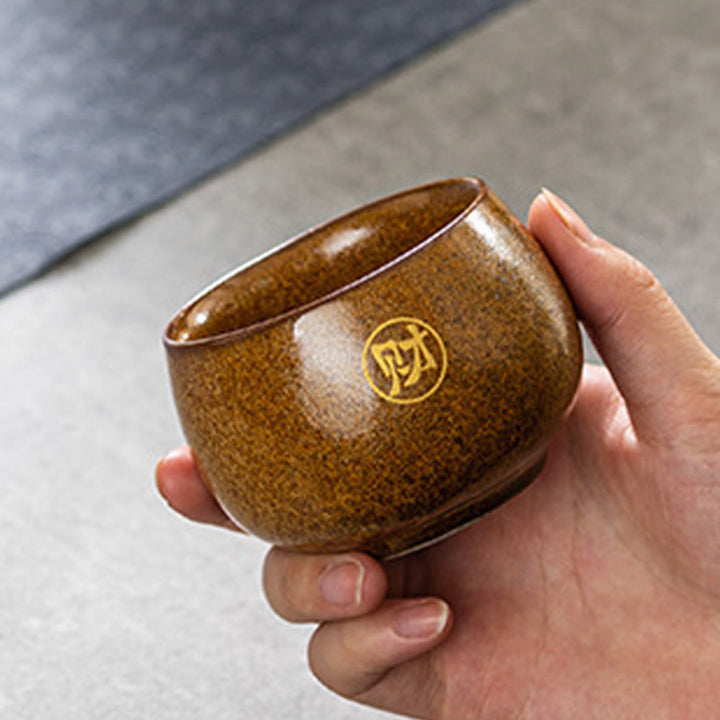 Tazza da tè in ceramica dipinta a mano con motivo Fu Buddha Stones, tazza da tè Kung Fu con scatola regalo - image 6
