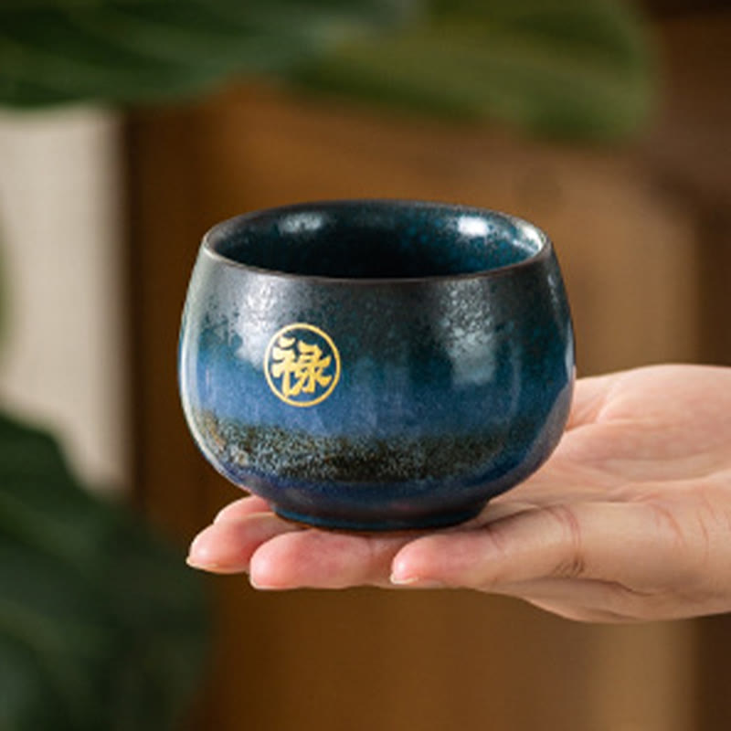 Tazza da tè in ceramica dipinta a mano con motivo Fu Buddha Stones, tazza da tè Kung Fu con scatola regalo - image 3